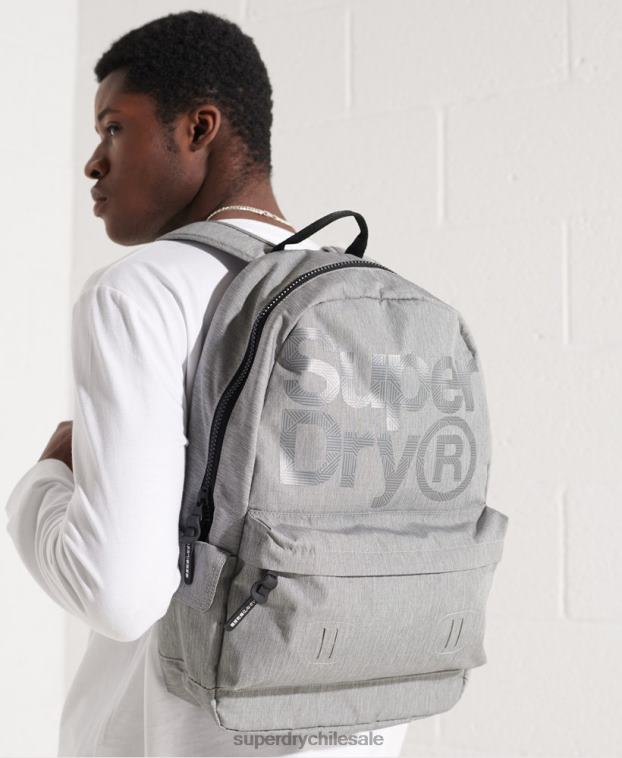 hombres Superdry gris mochila con logo 2R68Z1852