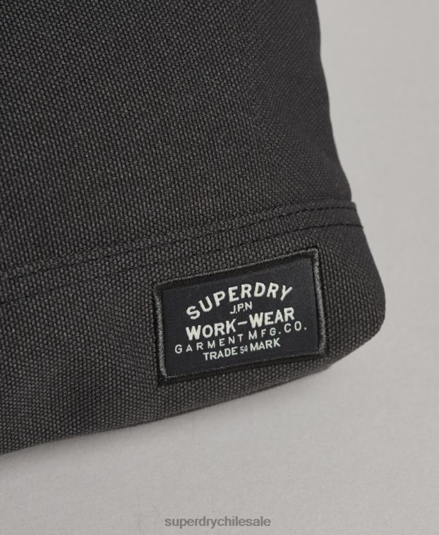 hombres Superdry gris oscuro neceser clásico 2R68Z1873
