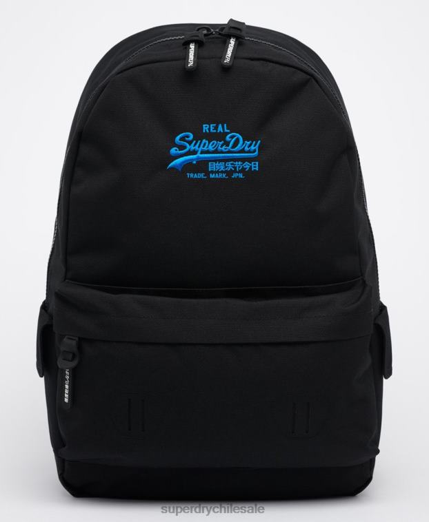 hombres Superdry negro mochila Montana con logo vintage 2R68Z1837
