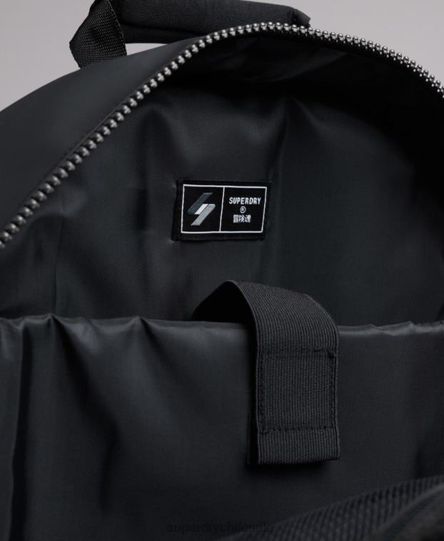 hombres Superdry negro mochila con gráfico de lona de montaña 2R68Z1619