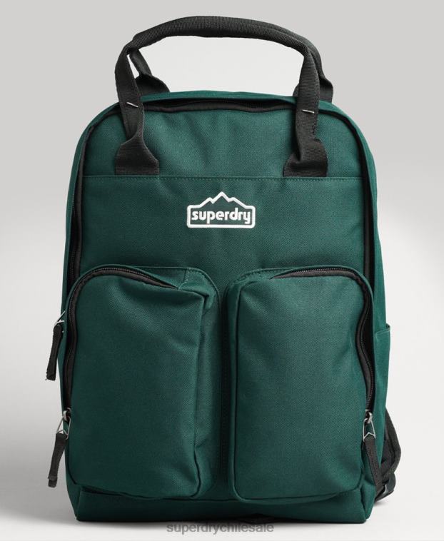 hombres Superdry verde mochila con asa superior 2R68Z1822