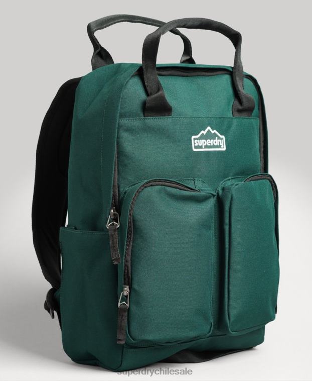 hombres Superdry verde mochila con asa superior 2R68Z1822