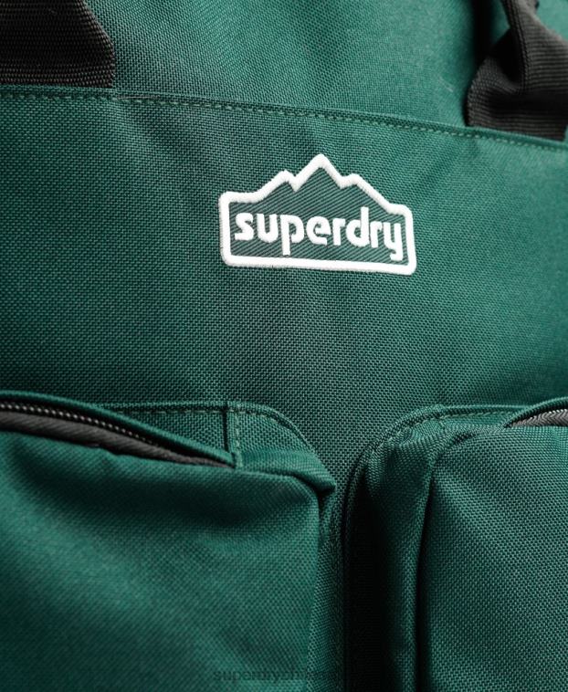 hombres Superdry verde mochila con asa superior 2R68Z1822