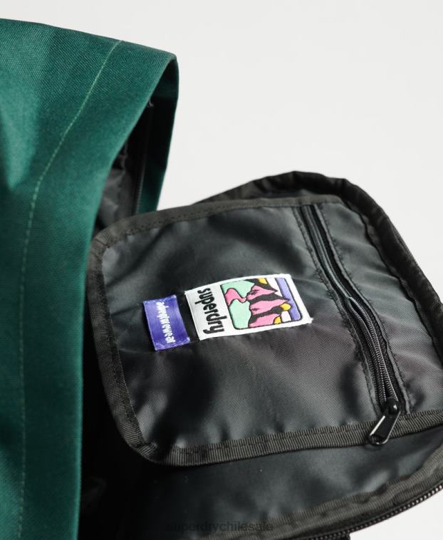 hombres Superdry verde mochila con asa superior 2R68Z1822