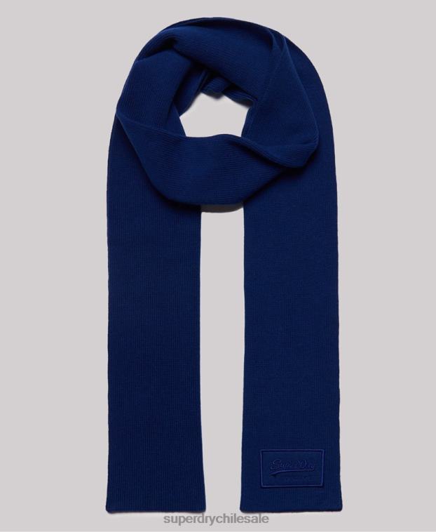 hombres Superdry azul bufanda clásica con logo vintage 2R68Z6410