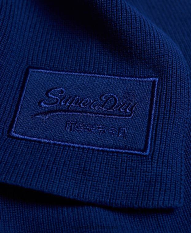 hombres Superdry azul bufanda clásica con logo vintage 2R68Z6410