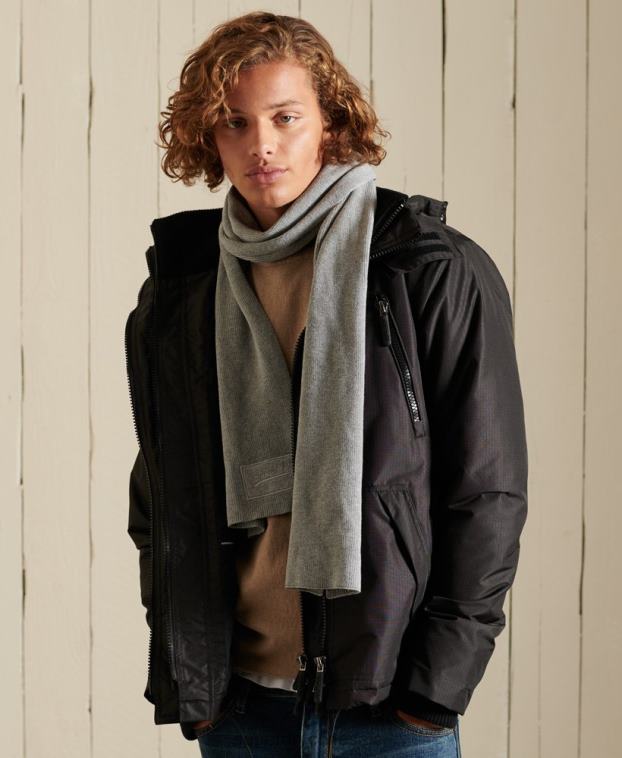 hombres Superdry gris claro bufanda clásica con logo vintage 2R68Z6412