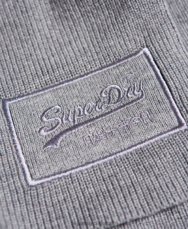 hombres Superdry gris claro bufanda clásica con logo vintage 2R68Z6412