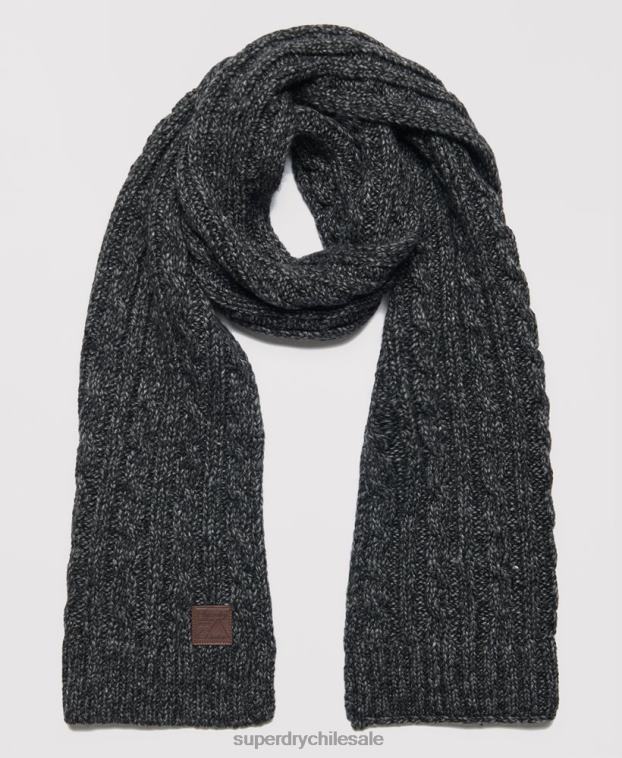 hombres Superdry gris oscuro bufanda de cabo arrastrero 2R68Z1816