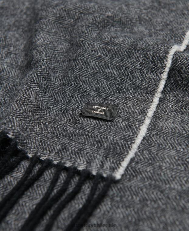 hombres Superdry gris oscuro bufanda de estudio 2R68Z1783