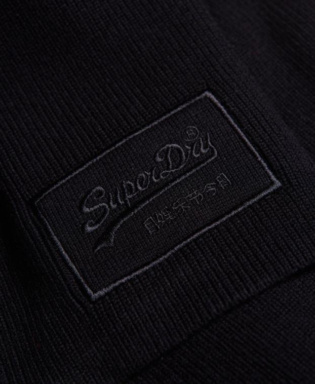 hombres Superdry negro bufanda clásica con logo vintage 2R68Z1818
