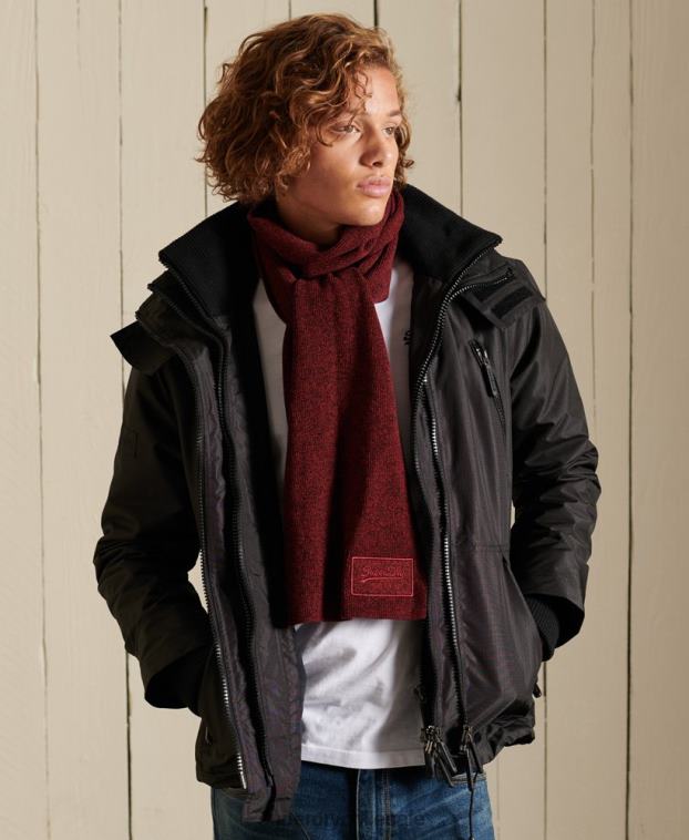 hombres Superdry rojo bufanda con logo vintage 2R68Z6414