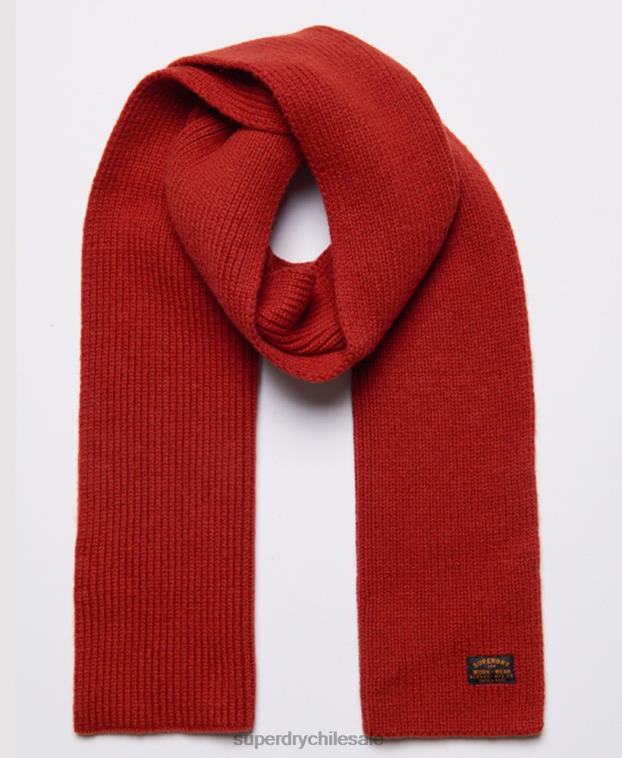 hombres Superdry rojo bufanda de radar 2R68Z1817
