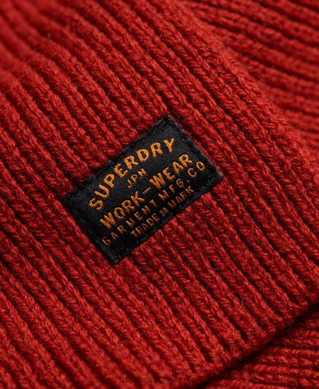 hombres Superdry rojo bufanda de radar 2R68Z1817