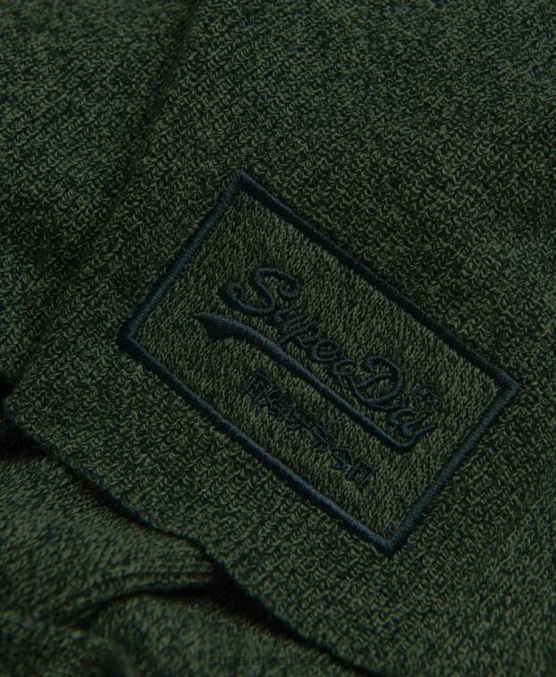 hombres Superdry verde bufanda clásica con logo vintage 2R68Z1879