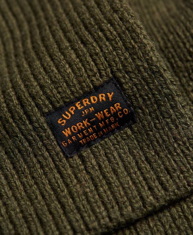 hombres Superdry verde bufanda de radar 2R68Z1819