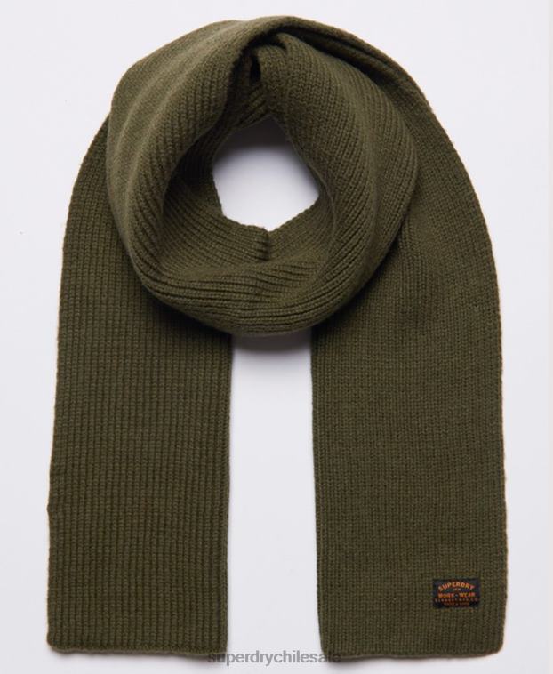 hombres Superdry verde bufanda de radar 2R68Z1819