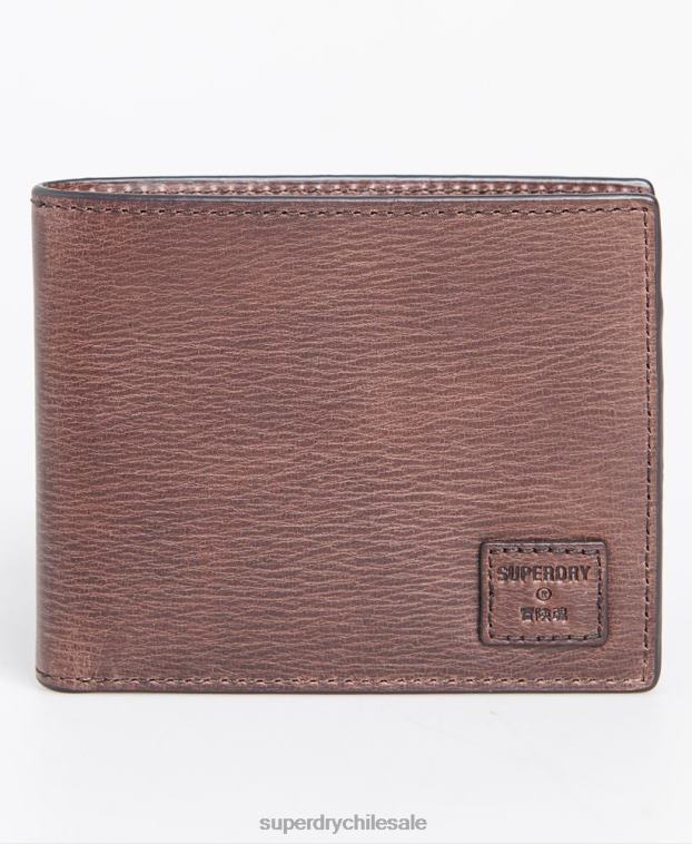 hombres Superdry marrón cartera de dos pliegues en caja benson 2R68Z6429