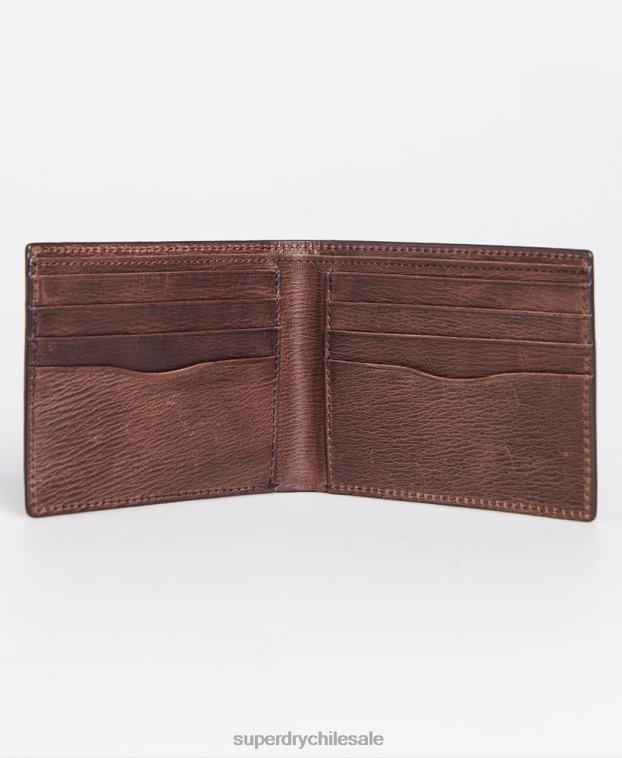 hombres Superdry marrón cartera de dos pliegues en caja benson 2R68Z6429
