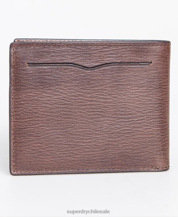 hombres Superdry marrón cartera de dos pliegues en caja benson 2R68Z6429