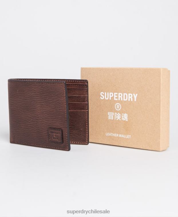 hombres Superdry marrón cartera de dos pliegues en caja benson 2R68Z6429