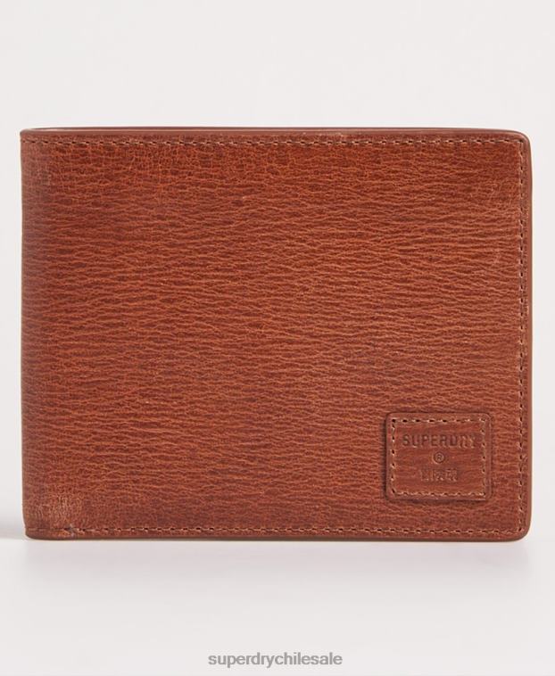 hombres Superdry marrón cartera de dos pliegues en caja benson 2R68Z6430
