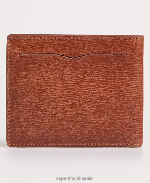 hombres Superdry marrón cartera de dos pliegues en caja benson 2R68Z6430
