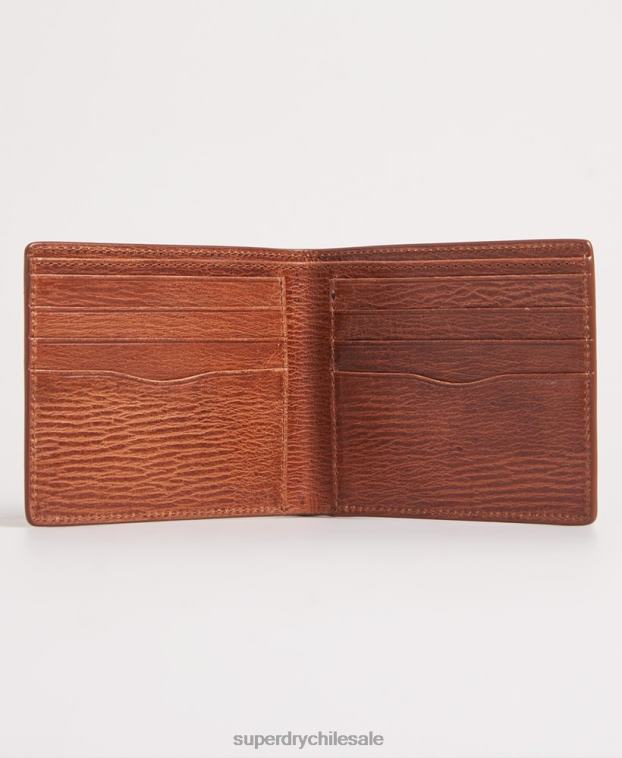 hombres Superdry marrón cartera de dos pliegues en caja benson 2R68Z6430