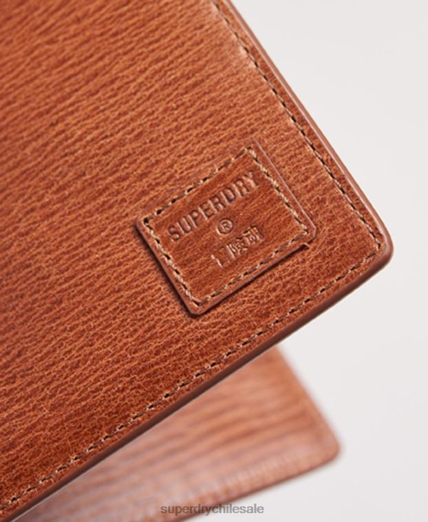 hombres Superdry marrón cartera de dos pliegues en caja benson 2R68Z6430