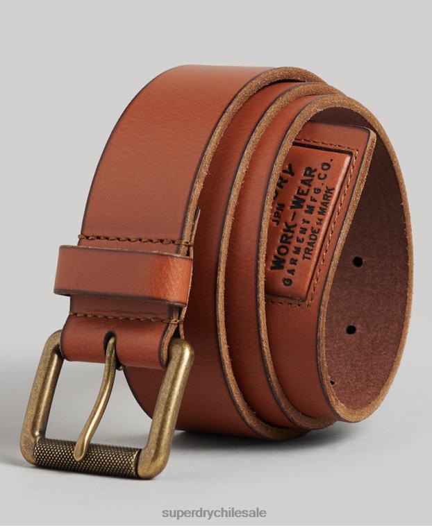 hombres Superdry broncearse caja de regalo de cinturón de cuero 2R68Z1775