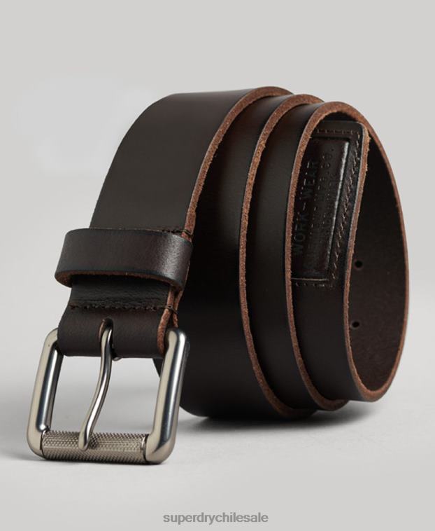 hombres Superdry marrón cinturón de insignia 2R68Z1593