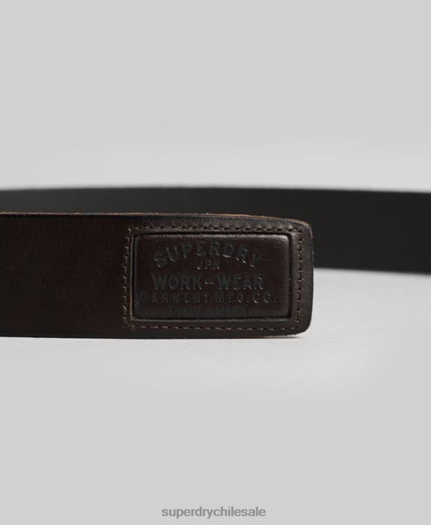 hombres Superdry marrón cinturón de insignia 2R68Z1593