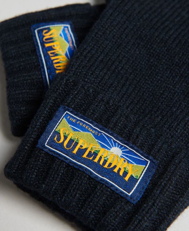 hombres Superdry Armada guantes radar de mezcla de lana 2R68Z1713