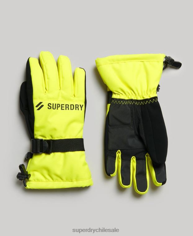 hombres Superdry amarillo guantes de nieve 2R68Z1388