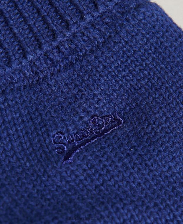 hombres Superdry azul guantes con logo vintage 2R68Z1727
