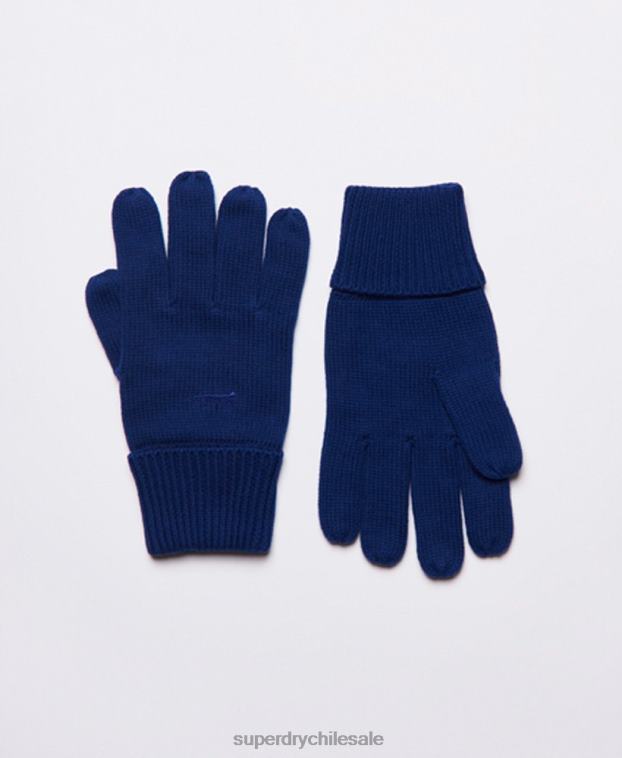 hombres Superdry azul guantes con logo vintage 2R68Z1876