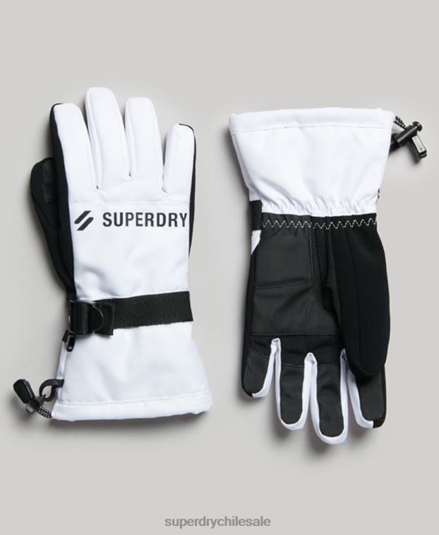 hombres Superdry blanco guantes de nieve 2R68Z1381