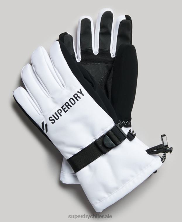 hombres Superdry blanco guantes de nieve 2R68Z1381