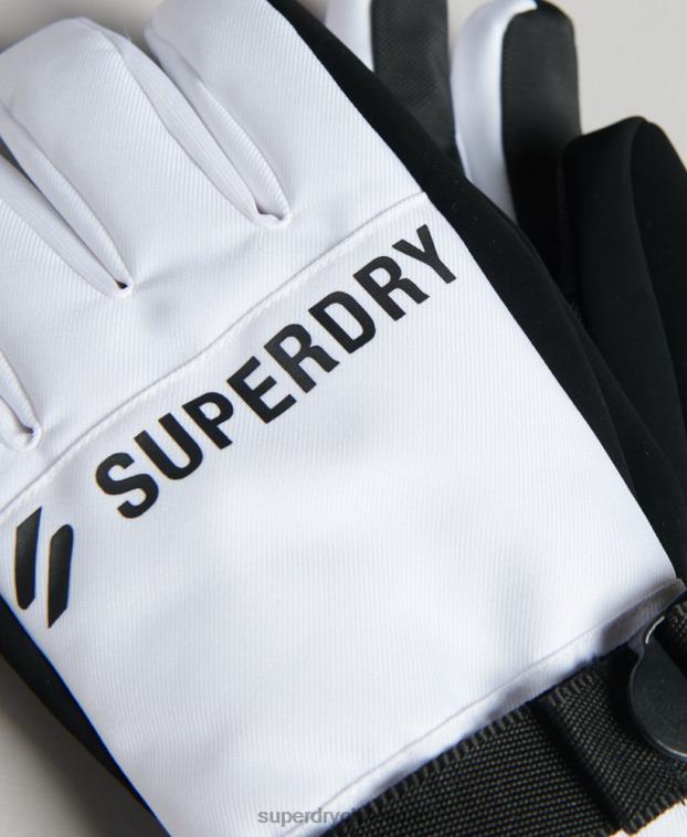 hombres Superdry blanco guantes de nieve 2R68Z1381