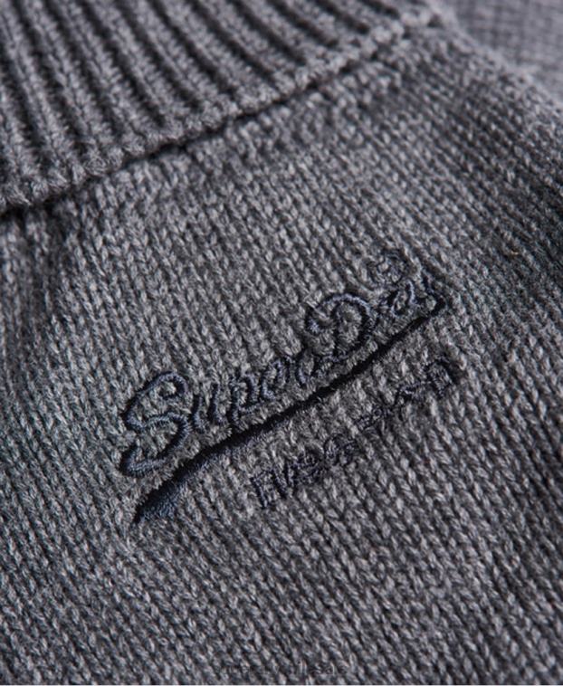 hombres Superdry gris guantes clásicos con logo vintage 2R68Z1803