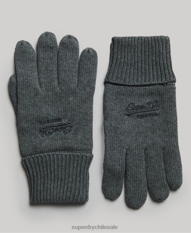 hombres Superdry gris guantes lisos esenciales 2R68Z1704