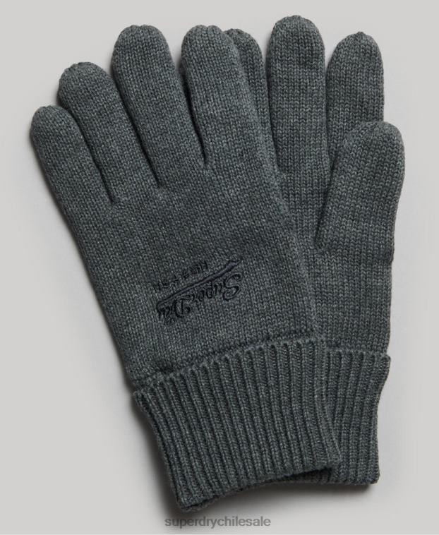 hombres Superdry gris guantes lisos esenciales 2R68Z1704