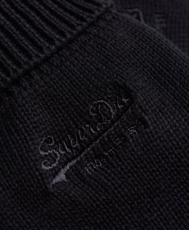 hombres Superdry negro guantes clásicos con logo vintage 2R68Z1799