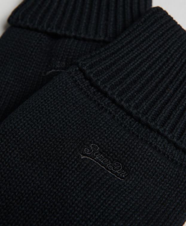 hombres Superdry negro guantes con logo vintage 2R68Z1726