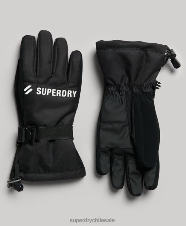 hombres Superdry negro guantes de nieve 2R68Z1390