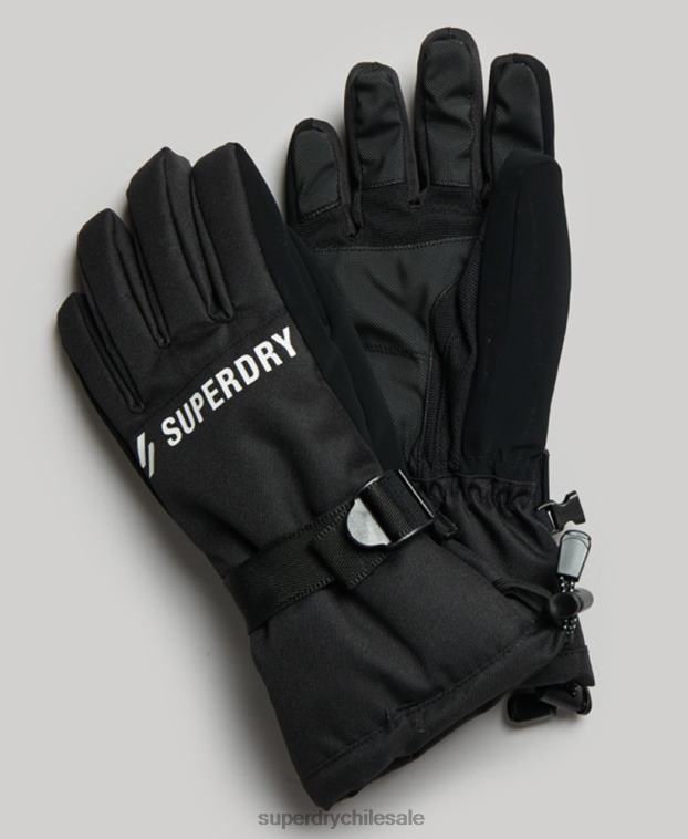 hombres Superdry negro guantes de nieve 2R68Z1390