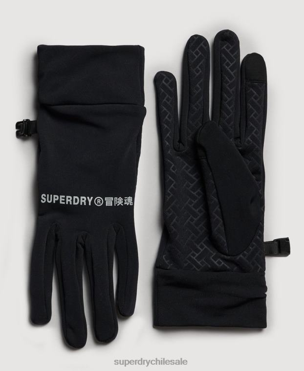 hombres Superdry negro revestimientos de guantes de nieve 2R68Z1392