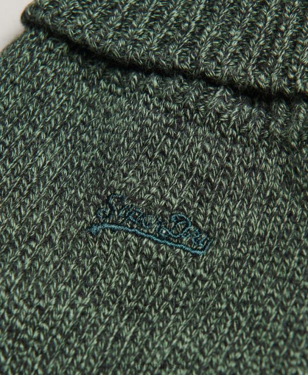 hombres Superdry verde guantes con logo vintage 2R68Z1723