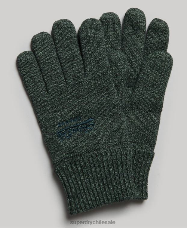 hombres Superdry verde guantes lisos esenciales 2R68Z6390