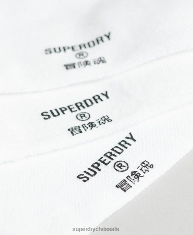 hombres Superdry blanco Pack de calcetines deportivos de algodón orgánico 2R68Z1678